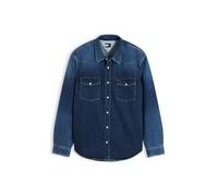 Jeanshemd TOMMY JEANS "REGULAR WESTERN SHIRT", Herren, Gr. L (52), N-Gr, denim schwarz, Denim/Jeans, Obermaterial: 100% Baumwolle, unifarben, regular fit normal, Rundhals, eingesetzt Manschette, Hemde