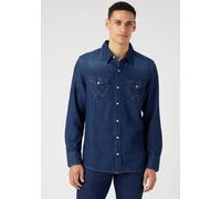 Wrangler Jeanshemd mit Western Style in Dunkelblau S Regular Fit