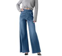 Jeanshose Damen Mom Fit Boyfriend Stil Pants Loose Freizeithose Stilvolle Hüftjeans Klassischer Schlupfjeans Übergröße Schlagjeans