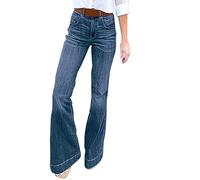 Jeanshose Damen Stretch Boyfriend Stil Denim Loose Hosen Mode Damenjeans Schnitt Straight-Fit Schlupfjeans Große Größen Schlagjeans