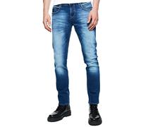 Jeanshose Dunkel Blau Verwaschen Regular Fit Herren Streetwear Dark Blue Used Men Stretch Denim Pants 236-3, Farbe:Marine, Hosengröße:31W / 32L