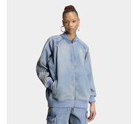 Jeansjacke ADIDAS ORIGINALS "SST OVERSIZE DENIM ORIGINALS", Damen, Gr. XL, blau (worn blau denim), Obermaterial: 100% Baumwolle, Jacken Jeansjacke (95092768-XL) worn blau denim