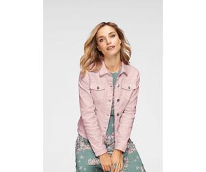 Jeansjacke ANISTON CASUAL, Damen, Gr. 34, rosa (rosé), Twill, Obermaterial: 98% Baumwolle, 2% Elasthan, unifarben, figurbetont hüftlang, 1-Knopf-Manschette mit Schlitz, Jacken Jeansjacke, in zartem Pa