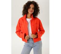 Jeansjacke ANISTON CASUAL, Damen, Gr. 36, rot, Twill, Obermaterial: 100% Baumwolle, unifarben, lässig geschnitten kurz, 1-Knopf-Manschette, Jacken Jeansjacke, mit tonigen Knöpfen zu schließen (9770826