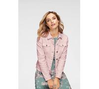 Jeansjacke ANISTON CASUAL, Damen, Gr. 38, rosa (rosé), Twill, Obermaterial: 98% Baumwolle, 2% Elasthan, unifarben, figurbetont hüftlang, 1-Knopf-Manschette mit Schlitz, Jacken Jeansjacke, in zartem Pa