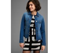 Jeansjacke ARIZONA, Damen, Gr. 34, blau (blau used), Denim/Jeans, Obermaterial: 98% Baumwolle, 2% Elasthan, Basic, figurbetont kurz, abgestepptes Bündchen mit Knöpfen, Jacken Jeansjacke, aus Baumwollm
