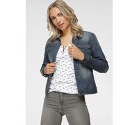 Jeansjacke ARIZONA, Damen, Gr. 50, blau (blau used), Denim/Jeans, Obermaterial: 97% Baumwolle, 3% Elasthan, Basic, sehr figurbetont kurz, Jacken Jeansjacke, aus Baumwollmischung, figurbetont, kurz ges