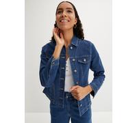 Jeansjacke BONPRIX, Damen, Gr. 46, blau denim, Denim/Jeans, Obermaterial: 82% Baumwolle, 17% Polyester, 1% Elasthan, unifarben, bequem, 1-Knopf-Manschette, Jacken Jeansjacke, bequeme Passform, mit Bru