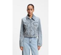 Jeansjacke BOSS ORANGE "TRUCKER JKT Premium Damenmode", Damen, Gr. XS, blau (open blau 460), Denim/Jeans, Obermaterial: 100% Baumwolle, slim fit normal, 1-Knopf-Manschette mit Schlitz, Jacken Jeansjac