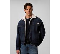 Jeansjacke CALVIN KLEIN "ARCHIVE 90S SHERPA TRUCKER CLAYT", Herren, Gr. XL, blau (clayton stone), Denim/Jeans, Obermaterial: 100% Baumwolle. Futter: 100% Polyester. Ärmelfutter: 100% Polyester, unifar