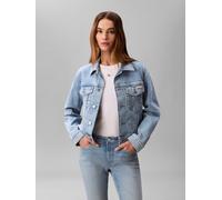 Jeansjacke CALVIN KLEIN JEANS "CLASSIC TRUCKER COASTAL LIGHT", Damen, Gr. XS (36), coastal light, Denim/Jeans, Obermaterial: 67% Baumwolle, 32% Polyester, 1% Elasthan, unifarben, klassisch normal, Run