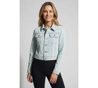 Jeansjacke CALVIN KLEIN JEANS "CROP 90S", Damen, Gr. XXL (46), driftwood blau, Denim/Jeans, Obermaterial: 100% Baumwolle, unifarben, schmal taillenbedeckt, Rundhals, 1-Knopf-Manschette, Jacken Jeansja