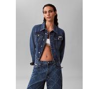 Jeansjacke CALVIN KLEIN JEANS, Damen, Gr. XS (36), indigo park, Denim/Jeans, Obermaterial: 100% Baumwolle, unifarben, regular fit normal, Rundhals, eingesetzt angesetztes Bündchen, Jacken Jeansjacke,