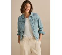 Jeansjacke CECIL, Damen, Gr. M (40), grün (cool salvia grün), Web, Obermaterial: 98% Baumwolle, 2% Elasthan; Futter: 100% Baumwolle, unifarben, gerade normal, V-Ausschnitt, Bündchen, Jacken Jeansjacke