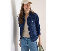 Jeansjacke CECIL, Damen, Gr. XL (44), mid blau wash, Web, 70% Baumwolle, 28% Polyester, 2% Elasthan, unifarben, comfort fit normal, V-Ausschnitt, Bündchen, Jacken Jeansjacke, mit Knopfleiste (29764745