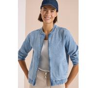 Jeansjacke CECIL, Damen, Gr. XXL (46), light blau used wash, Web, Obermaterial: 99% Baumwolle, 1% Elasthan; Futter: 100% Baumwolle, unifarben, comfort fit normal, Rundhals, Bündchen, Jacken Jeansjacke
