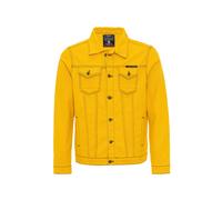 Jeansjacke CIPO & BAXX "CJ289", Herren, Gr. XL, gelb, Stoff, 100% Baumwolle, unifarben, regular fit normal, V-Ausschnitt, 1-Knopf-Manschette, Jacken Jeansjacke, mit Knopfleiste (70497363-XL) gelb