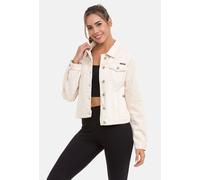 Cipo & Baxx Damen Jeansjacke Oversize Lang Denim Frezeitjacke WJ212 Beige S