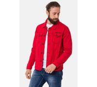 Jeansjacke CIPO & BAXX "CJ289", Herren, Gr. S, rot, Stoff, 100% Baumwolle, unifarben, regular fit normal, V-Ausschnitt, 1-Knopf-Manschette, Jacken Jeansjacke, mit Knopfleiste (68368959-S) rot