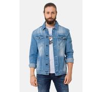 Jeansjacke CIPO & BAXX "CJ289", Herren, Gr. XL, blau (lightblau), Stoff, 100% Baumwolle, unifarben, regular fit normal, V-Ausschnitt, 1-Knopf-Manschette, Jacken Jeansjacke, mit Knopfleiste (67195607-X