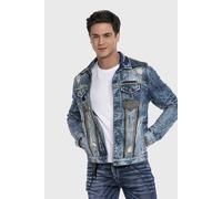 Cipo & Baxx Herren Jeansjacke Destroyed Nieten Denim Used Vintage Übergangsjacke CJ264 Blau S