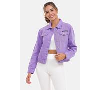 Jeansjacke CIPO & BAXX "Jeansjacke", Damen, Gr. L, lila, 100% Baumwolle, unifarben, regular fit normal, Manschette, Jacken Jeansjacke, Mit praktischen Brusttaschen, WJ212 (67908802-L) lila