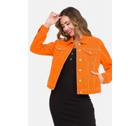 Cipo & Baxx Damen Jacke WJ212 Orange - Stylische Jeansjacke im Casual Streetwear Look mit Knopfleiste & Brusttaschen - Übergangsjacke für Alltag & Freizeit - WJ212 Orange L