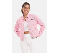 Jeansjacke CIPO & BAXX "Jeansjacke", Damen, Gr. L, pink, 100% Baumwolle, unifarben, relaxed fit normal, Manschette, Jacken Jeansjacke, mit stylischen auffälligen Elementen, WJ211 (69118662-L) pink