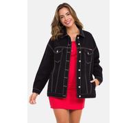 Jeansjacke CIPO & BAXX "Jeansjacke", Damen, Gr. L, schwarz, 100% Baumwolle, unifarben, relaxed fit normal, Manschette, Jacken Jeansjacke, mit stylischen auffälligen Elementen, WJ211 (22893027-L) schwa