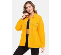 Jeansjacke CIPO & BAXX "Jeansjacke", Damen, Gr. S, gelb, 100% Baumwolle, unifarben, relaxed fit normal, Manschette, Jacken Jeansjacke, mit stylischen auffälligen Elementen, WJ211 (66819055-S) gelb