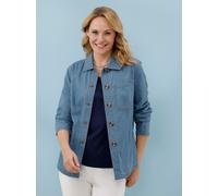 Jeansjacke CLASSIC BASICS, Damen, Gr. 38, blau (blau, bleached), 100% Baumwolle, unifarben, Jacken Jeansjacke (67828443-38) blau, bleached