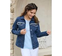 Jeansjacke CLASSIC BASICS, Damen, Gr. 38, blau, bleached, 81% Baumwolle, 17% Polyester, 2% Elasthan, gemustert, mehrfarbig, Jacken Jeansjacke (35999202-38) blau, bleached