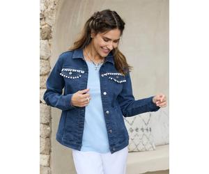 Jeansjacke CLASSIC BASICS, Damen, Gr. 40, blau, bleached, 81% Baumwolle, 17% Polyester, 2% Elasthan, gemustert, mehrfarbig, Jacken Jeansjacke (35999202-40) blau, bleached