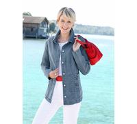 Jeansjacke CLASSIC BASICS, Damen, Gr. 46, blau (blau, bleached), 81% Baumwolle, 17% Polyester, 2% Elasthan, unifarben, Jacken Jeansjacke (98622120-46) blau, bleached