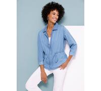 Jeansjacke CLASSIC BASICS, Damen, Gr. 56, blau (blau, bleached), 100% Baumwolle, Jacken Jeansjacke (84855668-56) blau, bleached
