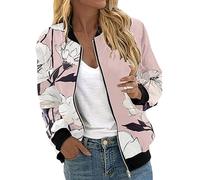 Jeansjacke Damen Oversize Schwarz Sommerjacke Leicht Elegant Beige Mit Reißverschluss Casual Kurze Sportlich Sweatjacke Ohne Kapuze Bomberjacke Sommer Dünn Blau Pilotenjacke College Jacke Blau Xxl