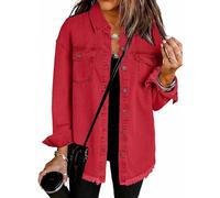 Jeansjacke Damen Schwarz Rote Blouson Jacke Glitzer Motorradjacke Große Größen Kurzarm Safari Windbreaker Steppjacke Für Winterjacke XXXL Sublevel Collegejacke Strickjacke Dünne Sommer Blusen