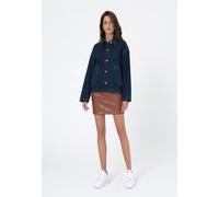 Jeansjacke FRESHLIONS "Carolina", Damen, Gr. S, blau, 100% Baumwolle, unifarben, lang, Jacken Jeansjacke, in klassisch modernem Design (67805745-S) blau
