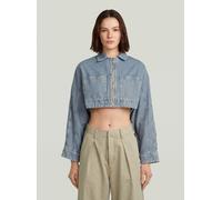 Jeansjacke G-STAR "Hyper Cropped Jacke", Damen, Gr. M, vintage platinum blau, Obermaterial: 100% Baumwolle, Jacken Jeansjacke (39911635-M) vintage platinum blau