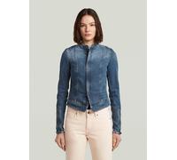 Jeansjacke G-STAR "Lynn Zip Grip Slim Jacke", Damen, Gr. S, blau (antique faded glacier), Obermaterial: 99% Baumwolle, 1% Elasthan, Jacken Jeansjacke (63304219-S) antique faded glacier