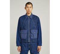 Jeansjacke G-STAR "Mixed Coach Zip Jacke", Herren, Gr. S, blau (faded indigo patched), Obermaterial: 100% Baumwolle, Jacken Jeansjacke (19169224-S) faded indigo patched