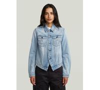 Jeansjacke G-STAR "Pitched Hem Slim Jacke", Damen, Gr. S, blau (sun faded cloudburst), Obermaterial: 95% Baumwolle, 5% Baumwolle, Jacken Jeansjacke (13882851-S) sun faded cloudburst