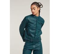 Jeansjacke G-STAR "Short Moto Jacket", Damen, Gr. XXS, grün (worn in hydraulics cobler), Obermaterial: 75% Baumwolle, 25% Baumwolle, Jacken Jeansjacke (86403436-XXS) worn in hydraulics cobler