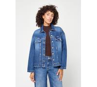Jeansjacke GANG "94ZORA JACKET", Damen, Gr. XS, blau (rough midblau), Stoff, 100% Baumwolle, unifarben, relaxed fit kurz, Jacken Jeansjacke, mit Hemdkragen (65731158-XS) rough midblau