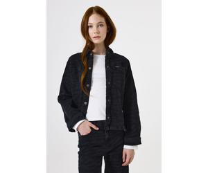 Jeansjacke GARCIA "colbert + gilet", Mädchen, Gr. 128/134, off schwarz, Web, Obermaterial: 71% Baumwolle, 28% Polyester, 1% Elasthan, bedruckt, regular fit normal, Manschette, Jacken Jeansjacke, mit A