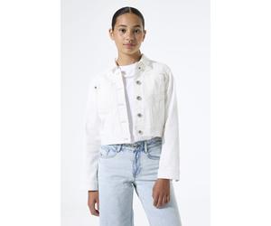 Jeansjacke GARCIA, Mädchen, Gr. 128/134, weiß, Denim/Jeans, Obermaterial: 91% Baumwolle, 7% Polyester, 2% Elasthan, regular fit kurz, Bündchen, Jacken Jeansjacke, mit Brusttaschen, for Girls (64985242