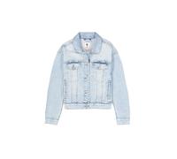 Jeansjacke GARCIA, Mädchen, Gr. 140/146, light used 7788, Denim/Jeans, Obermaterial: 99% Baumwolle, 1% Elasthan, gerade hüftlang, Rundhals, Jacken Jeansjacke, mit Stretch und Knopfleiste (89845448-140