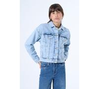 Jeansjacke GARCIA, Mädchen, Gr. 164 (170), blau (light used), Denim/Jeans, Obermaterial: 99% Baumwolle, 1% Elasthan, unifarben, gerade hüftlang, Rundhals, Jacken Jeansjacke, mit Stretch und Knopfleist