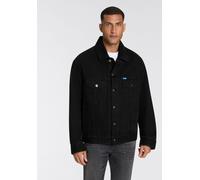 Jeansjacke HUGO BLUE "Kirkby", Herren, Gr. XL, schwarz (schwarz003), Denim/Jeans, Obermaterial: 100% Baumwolle, unifarben, regular fit hüftlang, 1-Knopf-Manschette mit Schlitz, Jacken Jeansjacke, mit 