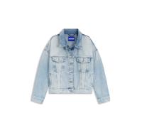 Jeansjacke HUGO BLUE "Lou", Damen, Gr. XL, turquoise, aqua 445, Denim/Jeans, Obermaterial: 100% Baumwolle, unifarben, normal, angesetztes Bündchen, Jacken Jeansjacke, Boxy, leicht oversized (63371112-